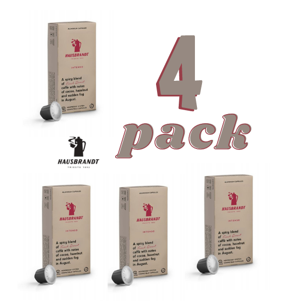 hausbrandt capsules intenso 10τεμ.- (κάψουλες αλουμινίου συμβατές με nespresso®) τετραδα