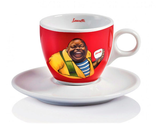lucaffe cup collection κοκκινο cappuccino