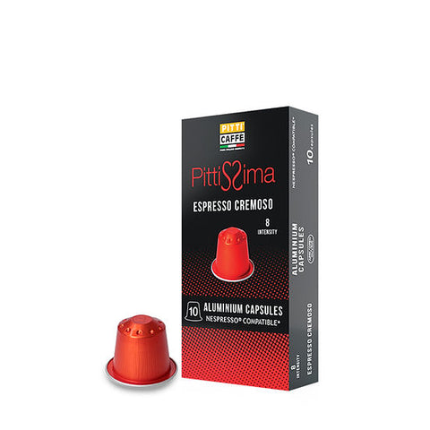 PITTI CAFFE CREMOSO - aluminium NESPRESSO® capsules 10TEM